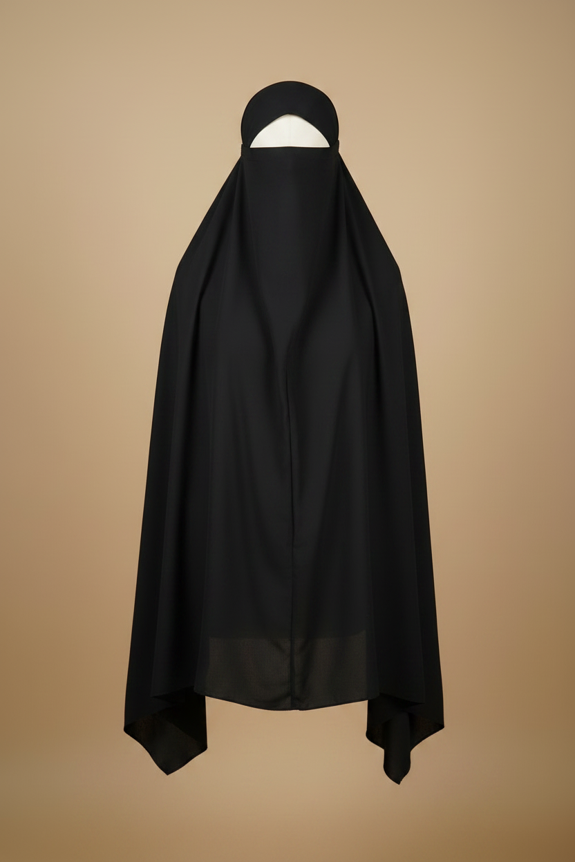 Black Shorter One-Piece Hijab
