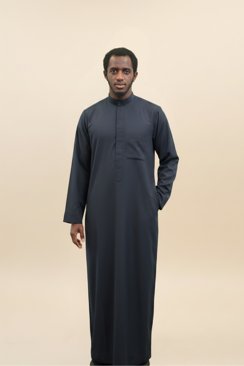 Dark Navy Thobe - Black Model