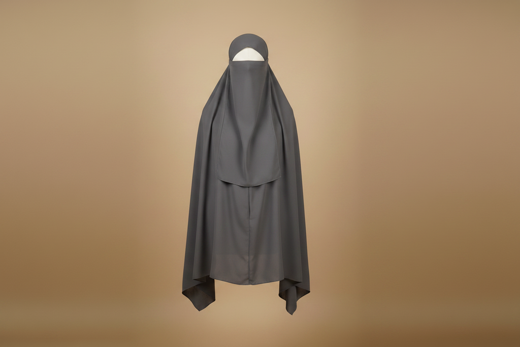 Grey One-Piece Hijab