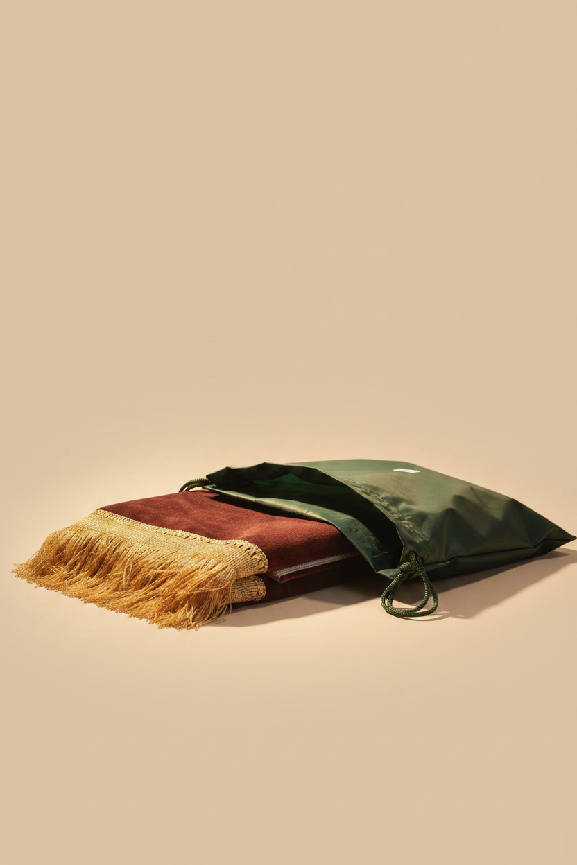 Portable Prayer Mat with Pouch - neutral background